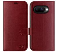 OCASE Cover per Google Pixle 10A, Cover in Pelle PU con Tasche per Carte, Blocco RFID, Supporto Integrato e Protezione Antishock Custodia Portafoglio per Google Pixle 10a (6,3 Pollici) - Rosso