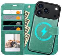 OCASE Custodia per iPhone 17 Pro Max Magnetica Rimovibile 2-in-1, Cover Portafoglio in Pelle con Protezione RFID, Slot per Carte, Antishock Cover per iPhone 17 Pro Max (6.9", 2025) - Verde