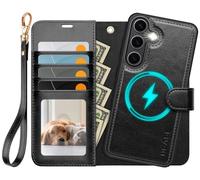 OCASE Custodia Rimovibile per Samsung Galaxy S25 Plus 5G, 2 in 1 Interno TPU Antiurto Custodie in Pelle Portafoglio, RFID Blocking, Carta Fessura, Cavalletto Cover per Samsung Galaxy S25 Plus - Nero