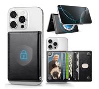 OCASE Portafoglio Magnetico con 5 Porta Carte, Protezione RFID, Ecopelle per iPhone Serie 16/15/14/13/12 (Esclusi Mini) e Cover Compatibili MagSaf - Nero