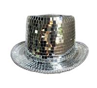 Ocastuted Cappello da discoteca, cappello da mago lucido, unisex, per feste in costume, accessori alla moda, con glitter, per adulti, uomini, donne, danza, discoteca