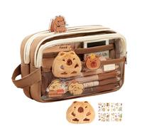 Ocastuted Capybara Cancelleria, Grande Capacità Capybara Pencil Pouch, Capybaras Cerniera Matite Caso con Adesivi, Ampia Apertura Capybaras Pencil Bag Storage