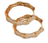 Ocastuted Orecchini a cerchio lucido, orecchini cavi di, I cerchi auricolari scintillanti con strass per donne, Gioielli formali del Prom per matrimoni alla moda leggero per favore di festa,