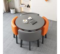 OCAZI Table Ronde De Petite Taille pour Thé Au Lait Ensemble De Table à Manger De Cuisine Bar De PetitDéJeuner Rond Ensemble De Table Et De Chaises Rondes #30 80x75cm/31.5x29.5in(WxH)