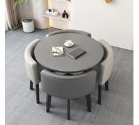 OCAZI Table Ronde De Petite Taille pour Thé Au Lait Ensemble De Table à Manger De Cuisine Bar De PetitDéJeuner Rond Ensemble De Table Et De Chaises Rondes #10 80x75cm/31.5x29.5in(WxH)