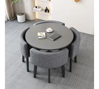 OCAZI Table Ronde De Petite Taille pour Thé Au Lait Ensemble De Table à Manger De Cuisine Bar De PetitDéJeuner Rond Ensemble De Table Et De Chaises Rondes #33 80x75cm/31.5x29.5in(WxH)