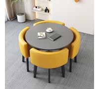 OCAZI Table Ronde De Petite Taille pour Thé Au Lait Ensemble De Table à Manger De Cuisine Bar De PetitDéJeuner Rond Ensemble De Table Et De Chaises Rondes #28 80x75cm/31.5x29.5in(WxH)