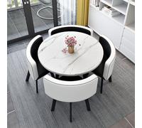 OCAZI Tavolo da Conferenza Rotondo 1 Tavolo E 4 Sedie Set da 5 Pezzi Bar per La Colazione Rotondo Set da Tavolo da Pranzo per Cucina Set da Tavolo E Sedia Rotondi #11 80x75cm/31.5x29.5in(WxH)