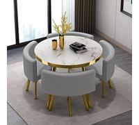 OCAZI Tavolo da Conferenza Rotondo 1 Tavolo E 4 Sedie Set da 5 Pezzi Bar per La Colazione Rotondo Set da Tavolo da Pranzo per Cucina Set da Tavolo E Sedia Rotondi #3 80x75cm/31.5x29.5in(WxH)
