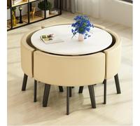 OCAZI tavolo da pranzo,Tavolo da cucina rotondo,1 tavolo 4 sedie 5 set,scrivania,Tavolo da conferenza,Tavolo da svago,Set tavolo e sedia - #28-70 * 75cm/27.5 * 29.5in(WxH)