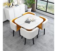 OCAZI tavolo da pranzo,Tavolo da cucina rotondo,1 tavolo 4 sedie 5 set,scrivania,Tavolo da conferenza,Tavolo da svago,Set tavolo e sedia - #35-90 * 75cm/35.4 * 29.5in(WxH)