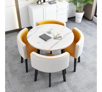 OCAZI tavolo da pranzo,Tavolo da cucina rotondo,1 tavolo 4 sedie 5 set,scrivania,Tavolo da conferenza,Tavolo da svago,Set tavolo e sedia - #10-75x75cm/29.5x29.5in(WxH)