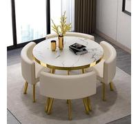 OCAZI tavolo da pranzo,Tavolo da cucina rotondo,1 tavolo 4 sedie 5 set,scrivania,Tavolo da conferenza,Tavolo da svago,Set tavolo e sedia - #23-90 * 75cm/35.4 * 29.5in(WxH)