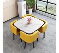 OCAZI tavolo da pranzo,Tavolo da cucina rotondo,1 tavolo 4 sedie 5 set,scrivania,Tavolo da conferenza,Tavolo da svago,Set tavolo e sedia - #29-85x75cm/33.5x29.5in(WxH)