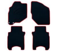 OCC DESIGN - Tappetini su misura, Compatibile con Honda JAZZ (2001-2008), moquette di alta qualità, velluto/polipropilene, ancoraggio originale, retro antiscivolo, talloniera, finiture rosse