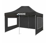 OCC MOTOR SPORT 1 x parete tenda nera finestra 6 x 2 40 mm 420 Oxford, Nero, 6 x 2 metros