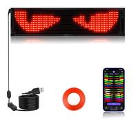 Occhi a LED per auto, 37x9 cm Devil Eyes Light for Cars Window, tabellone a LED programmabile a scorrimento flessibile con controllo tramite app Bluetooth, luci dinamiche a occhi di diavolo