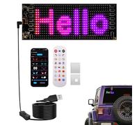 Occhi a LED per auto - Insegna luminosa a LED programmabile, programmabile, controllo app, pannello a matrice LED, display fai da te, per auto, camion, concerti, cartelloni pubblicitari, feste (173 mm