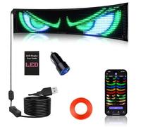 Occhi a LED per camion, 59x12 cm Tabellone a LED flessibile con app Bluetooth, display a ticker programmabile a colori, display a Led Devil eyes per parabrezza auto, pubblicità, party