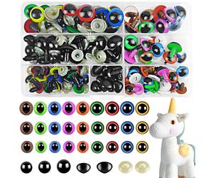 OCCHI AMIGURUMI SICUREZZA 114 PEZZI 12-18MM MULTICOLORE CON NASO DI SICUREZZA PE