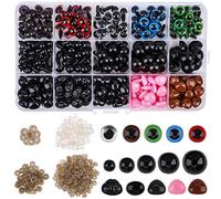 Occhi Colorati e Nasi 560 Pezzi Include 170pcs Sicurezza di plastica Occhio e 110pcs Naso di Sicurezza con 280pcs Rondella per Bambola, Orsacchiotto Creazione Artigianale