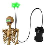 Occhi cranici lucidi - Bulbi spaventosi da 3,2 pollici a LED rosso, illuminazione degli occhi, horror lampeggianti, decorative spaventose | Spooky Halloween Party Accents for Pum