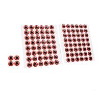 Occhi da pesca 3D con effetto olografico, gomma morbida modellata per la costruzione di mosche, migliora l'attrazione dell'esca con riflessi realistici (12 mm rosso)