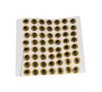 Occhi da pesca olografici 3D con retro in gomma modellata morbida per legare le mosche, riflettenti per migliorare l'attrazione dei pesci, varie misure 6 mm, 8 mm, 10 mm, 12 mm (10 mm oro)