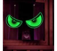 Occhi decorativi da appendere per Halloween, con luce fluorescente su entrambi i lati, per finestre, porte, pareti o giardino, per creare un'atmosfera spettrale (A)