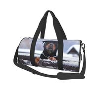 Occhi del collare da neve per cani Rottweiler, Borsone da viaggio di grande capacità Borsa rotonda Borsa da viaggio sportiva Borsa da viaggio Borsa da fitness
