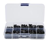 Occhi di bambola rotondi neri Occhi giocattolo Occhi di sicurezza 760 pezzi Multi dimensioni Resina con retro piatto Durevole Robusto Facile da incollare per artigianato fai-da-te