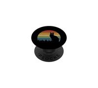 Occhi di gatto con sfondo vintage strisce PopSockets PopGrip Adesivo