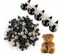 Occhi di in plastica nera con rondelle, occhi crochet imbottiti per orsacchiotti, giocattoli all'uncinetto, bambole di peluche e statuine artigianali, adatti per bambole all'uncinetto, occhi di animal