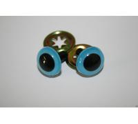 Occhi Di Orsetto Teddy In Plastica Cristallina Con Washers Da Cucire - Blu 9mm