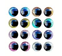 Occhi di sicurezza, 100 occhi di sicurezza per uncinetto, luccicanti, con rondelle, 12/14/16/18/20/25/30 mm, colori misti glitterati, per amigurumi, uncinetto, fai da te, decorazioni di Halloween (30