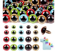 Occhi di sicurezza 160 pezzi 10/12/16/18 mm per Amigurumi con rondelle in plastica colorata occhi di sicurezza per uncinetto Craft occhi di sicurezza per decorazioni fai da te all'uncinetto
