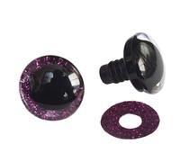 Occhi di sicurezza, 40 occhi di sicurezza per uncinetto, giocattolo 3D da 9-40 mm + tessuto non tessuto glitterato, può scegliere dimensioni e colore per decorazioni di Halloween (viola scuro, 30 mm