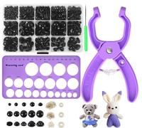 Occhi di Sicurezza per Amigurumi e Uncinetto 566 PCS, Occhi e Naso in Plastica con Rondelle di Diverse Dimensioni per Bambole, Peluche, Orsacchiotti, con Outil 10-30mm per Attaccare Occhi e Sicurezza