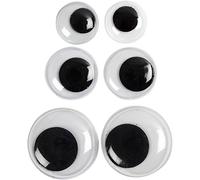 Occhi finti, D: 12+14+20 mm, non appiccicosi, 18asstd