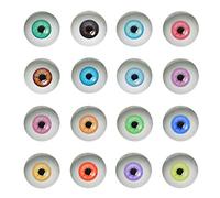 Occhi finti di vetro, del diametro di 30 mm, taglio cabochon, colori misti chiari, pupille piatte, da usare come decorazioni, decorazioni artistiche per bambole, scrapbooking, confezione da 20 occhi