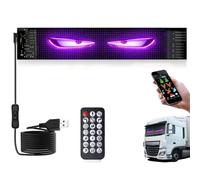 Occhi LED per camion e auto Devil Eyes, display LED flessibile programmabile, 92 × 374 mm, controllo app Bluetooth, USB 5 V, scritta e display emoji per parabrezza auto