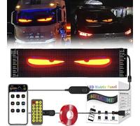 Occhi luminosi a LED Devil Eyes - Illuminazione LED per camion e automobili, grande display flessibile programmabile, fai da te, luci a LED dinamiche e colorate a forma di occhio(102 x 348 mm)