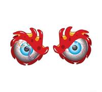 Occhi luminosi fluorescenti su entrambi i lati, decorazione da appendere per Halloween, per esterni, giardini, feste e uso interno (B)