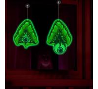 Occhi luminosi fluorescenti su entrambi i lati, decorazione da appendere per Halloween, per esterni, giardini, feste e uso interno (E)