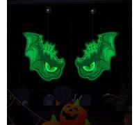 Occhi luminosi fluorescenti su entrambi i lati, decorazione da appendere per Halloween, per esterni, giardini, feste e uso interno (F)