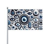 Occhi Malvagi Turchi Bandiere Di Benvenuto Resistente Alle Intemperie Bandiera Da Cortile Con 2 Occhielli Bandiere Da Giardino Decorazione Per Patio Fattoria Interni 90X152Cm