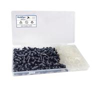 Occhi per Pupazzi Amigurumi Bambole 8mm 100 Pezzi - RuWfpz Occhi di Sicurezza per Amigurumi, Occhi Amigurumi di Plastica con Rondelle (Neri)