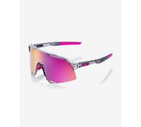 Occhiali 100% S3 Tokyo Night grigio traslucido con lente a specchio lilla