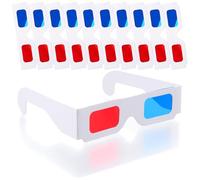 Occhiali 3D, 10 paia di occhiali stereo di carta, lenti rosse e blu per film 3D e decorazioni da viaggio