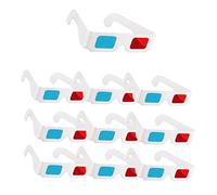 Occhiali 3D, 10 Paia di Occhiali Stereo di Carta Rossa e Blu per la Decorazione di Film